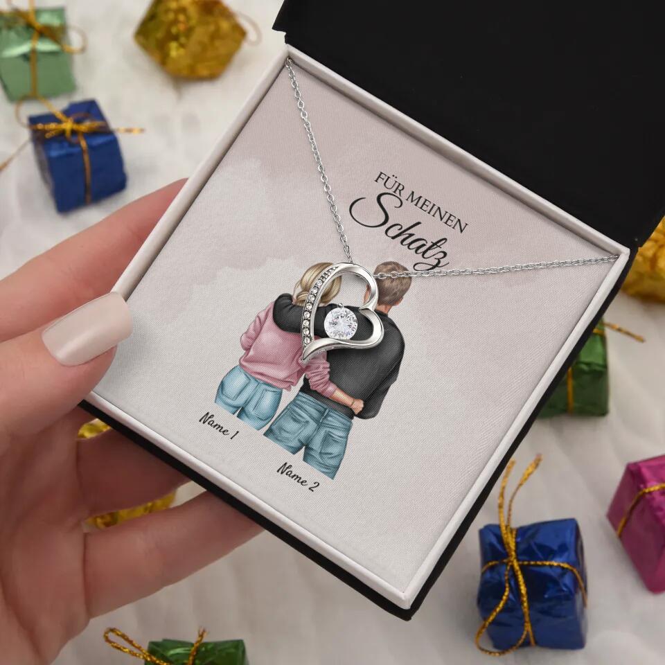 Forever Love "Bestes Pärchen" - Halskette mit Herzanhänger & personalisierter Karte