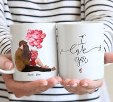 Laden Sie das Bild in den Galerie-Viewer, Be My Valentine - Personalisierte Pärchen-Tasse (Romatisches Geschenk Liebe)

