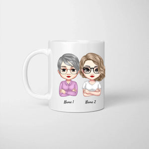 Mama & Töchter Chibi - Personalisierte Tasse (2-3 Frauen)