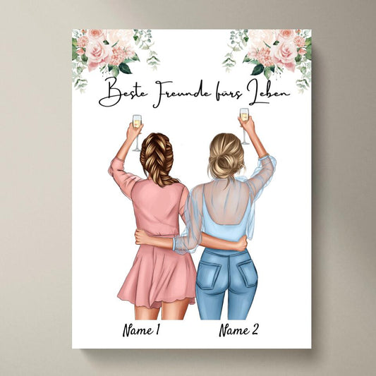 Bestes Pärchen Frauen - Personalisiertes Poster (Valentinstag)
