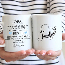 Laden Sie das Bild in den Galerie-Viewer, Bestes Geschenk für Opa - Personalisierte Tasse (Für Mama, Papa, Oma oder Opa)
