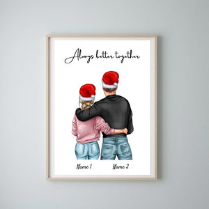 Bestes Pärchen an Weihnachten - Personalisiertes Poster