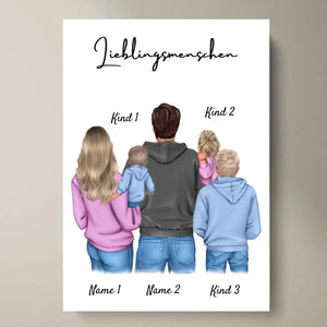 Meine Familie Poster - Personalisiertes Poster (1-4 Kinder)