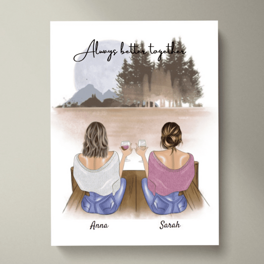 Und dann gibt es dich - Personalisiertes Freundinnen-Poster (2-4 Personen)