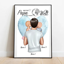Laden Sie das Bild in den Galerie-Viewer, Bester Papa auf der Welt - Personalisiertes Poster (Vater mit Kindern)
