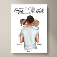 Laden Sie das Bild in den Galerie-Viewer, Bester Papa auf der Welt - Personalisierte Leinwand (Vater mit Kindern)
