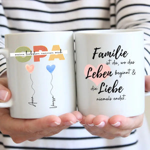 Meine liebsten nennen mich OPA - Personalisierte Tasse Großvater mit Enkeln