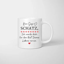 Laden Sie das Bild in den Galerie-Viewer, Für den Rest deines Lebens - Personalisierte Pärchen Tasse mit Blumenstrauß
