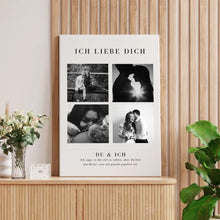 Laden Sie das Bild in den Galerie-Viewer, &quot;Ich liebe dich&quot; Personalisierte Foto-Collage Poster für Pärchen, deinen Partner
