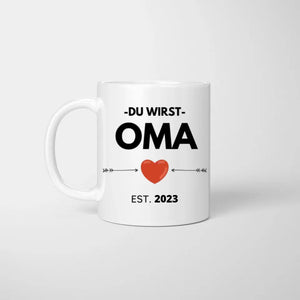 Du wirst Oma/ Opa - Personalisierte Tasse zur Verkündung, Überraschung