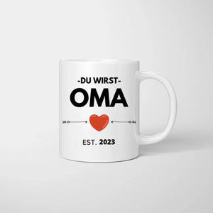 Du wirst Oma/ Opa - Personalisierte Tasse zur Verkündung, Überraschung