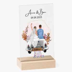 "Just Married" Personalisiertes Acrylglas-Bild zur Hochzeit - Für Ehepaare, Braut & Bräutigamm, Geldgeschenk