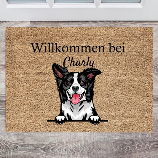 Willkommen bei - Personalisierte Fußmatte Hund &  Katze (1-4 Haustiere)