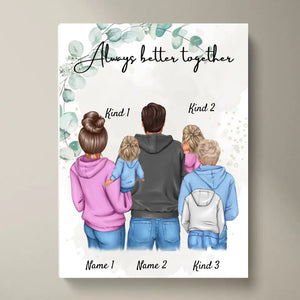 Meine Familie Poster - Personalisiertes Poster (1-4 Kinder)