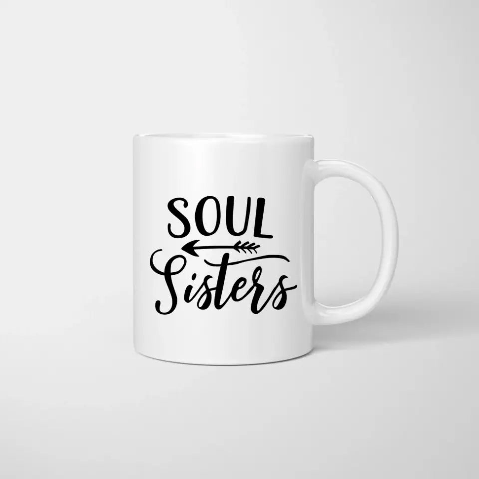 Beste Freundinnen mit Getränk - Personalisierte Tasse (2-4 Personen)