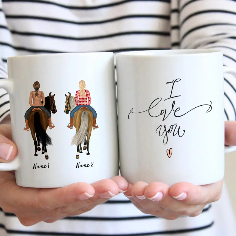 Beste Pferde-Freundinnen - Personalisierte Tasse