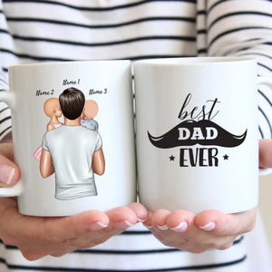 Papa mit Kindern - Personalisierte Tasse
