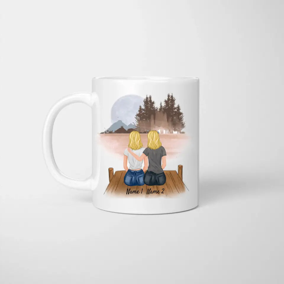 Beste Schwestern - Personalisierte Tasse (2-5 Personen)