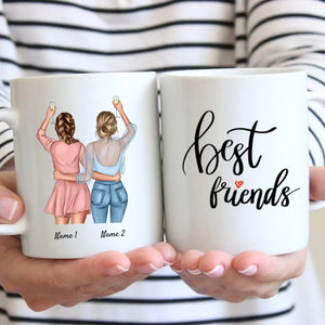 Beste Freundinnen Cheers - Personalisierte Tasse (Für Freundinnen & Schwestern)