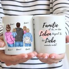Laden Sie das Bild in den Galerie-Viewer, Meine Familie - Personalisierte Tasse (1-4 Kinder)
