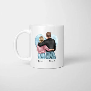 Partners in Wine - Personalisierte Pärchen-Tasse (Mann & Frau)