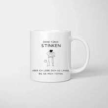 Laden Sie das Bild in den Galerie-Viewer, Deine Fürze stinken, ich liebe dich - Personalisierte Pärchen-Tasse (Mann &amp; Frau), Geschenk Partner
