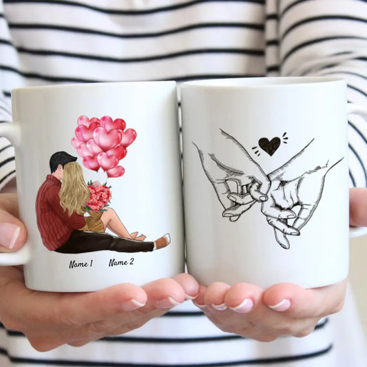 Be My Valentine - Personalisierte Pärchen-Tasse (Romatisches Geschenk Liebe)