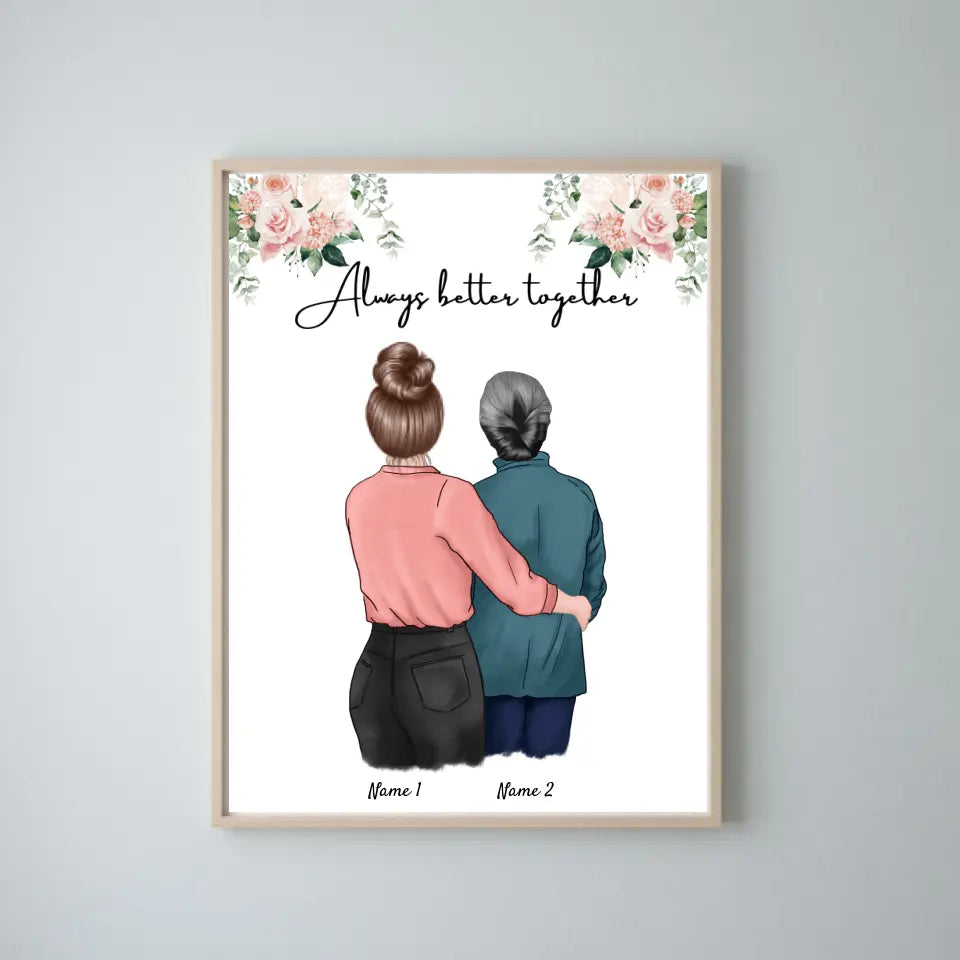 Mutter & Tochter - Personalisiertes Poster
