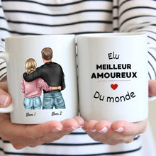 Laden Sie das Bild in den Galerie-Viewer, Élu meilleur amoureux du monde -  Mug personnalisé pour couple (homme &amp; femme)

