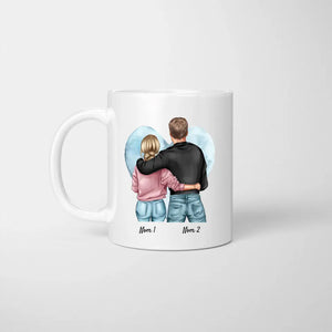 Grâce à toi, je vois la vie en rose -  Mug personnalisé pour couple (homme & femme)