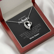 Laden Sie das Bild in den Galerie-Viewer, Letzte Liebe - Halskette mit Gold-Herzanhänger &amp; personalisierter Geschenk-Karte (Valentinstagsgeschenk)
