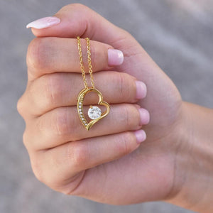 Ich liebe dich - Halskette mit Gold-Herzanhänger & personalisierter Karte (Valentinstagsgeschenk)