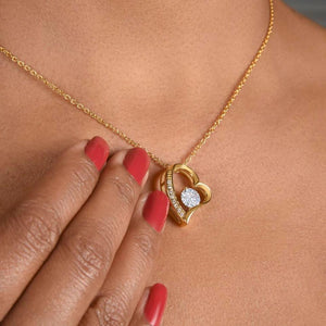 Ich liebe dich - Halskette mit Gold-Herzanhänger & personalisierter Karte (Valentinstagsgeschenk)