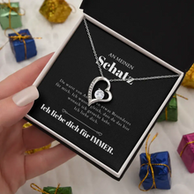 Laden Sie das Bild in den Galerie-Viewer, Ich liebe dich - Halskette mit Gold-Herzanhänger &amp; personalisierter Karte (Valentinstagsgeschenk)
