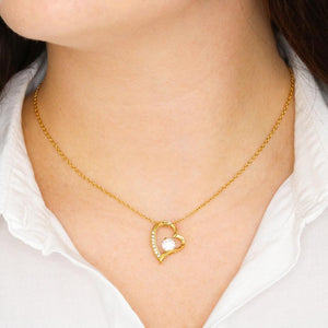 Liebe meines Lebens - Halskette mit Gold-Herzanhänger & personalisierter Karte (Valentinstagsgeschenk)