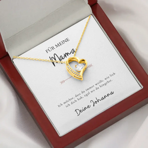 Forever Love "Egal wo du hingehst, Mama" - Halskette mit Herzanhänger & personalisierter Karte