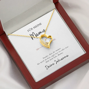 "Danke, dass du immer für mich da bist Mama" - Halskette mit Herzanhänger & personalisierter Karte