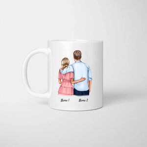 Ich liebe dich jeden Tag "Arm in Arm" - Personalisierte Tasse für Paare