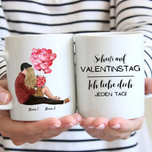 Laden Sie das Bild in den Galerie-Viewer, My Valentine &quot;Ich liebe dich jeden Tag&quot; - Personalisierte Pärchen-Tasse mit Spruch (Romatisches Geschenk)
