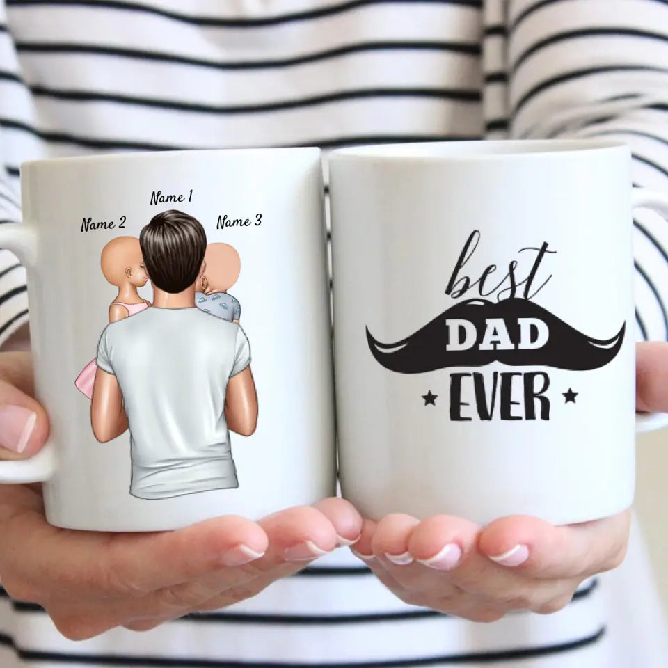 An meinen Papa - Personalisierte Tasse (Vater mit Kinder)