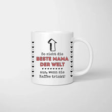 Laden Sie das Bild in den Galerie-Viewer, Beste Mama Kaffeetasse - Personalisierte Tasse (Frau mit 1-4 Kinder)
