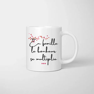 Ma famille, parents avec enfants - Mug personnalisé (1-4 enfants)