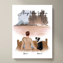 Laden Sie das Bild in den Galerie-Viewer, Herrchen mit Haustier - Personalisiertes Poster (Mann mit Hund oder Katze)

