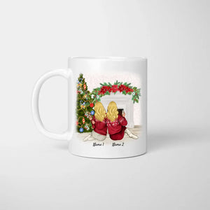 Weihnachts-Freundinnen - Personalisierte Tasse (2-3 Personen)