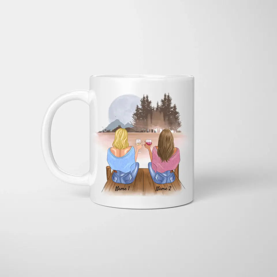 Best friends with drinks/ Besties forever - customized mug (2-4 persons)