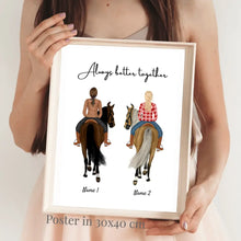 Laden Sie das Bild in den Galerie-Viewer, Pferdefreundinnen - Personalisiertes Poster für Reiterinnen (1-3 Personen)
