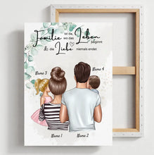 Laden Sie das Bild in den Galerie-Viewer, Wo die Liebe niemals endet - Personalisiertes Familien-Poster (Eltern mit Kinder)
