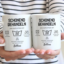 Laden Sie das Bild in den Galerie-Viewer, Schonend behandeln, das gute Stück wird 30, 40, 50, 60 - Personalisierte Tasse zum Geburtstag (Alter &amp; Namen individualisieren)
