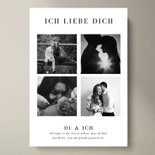 Laden Sie das Bild in den Galerie-Viewer, &quot;Ich liebe dich&quot; Personalisierte Foto-Collage Poster für Pärchen, deinen Partner copy
