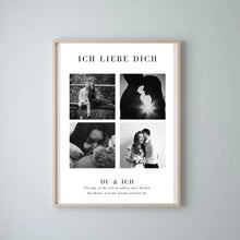 Laden Sie das Bild in den Galerie-Viewer, &quot;Ich liebe dich&quot; Personalisierte Foto-Collage Poster für Pärchen, deinen Partner copy
